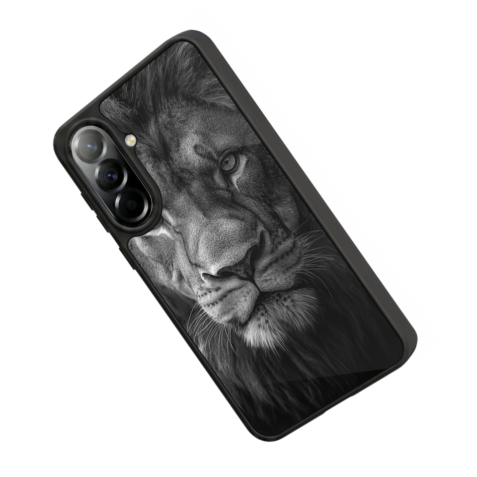 Samsung Galaxy A37 Uyumlu Aslan Tasarımlı Glossy Premium Kılıf