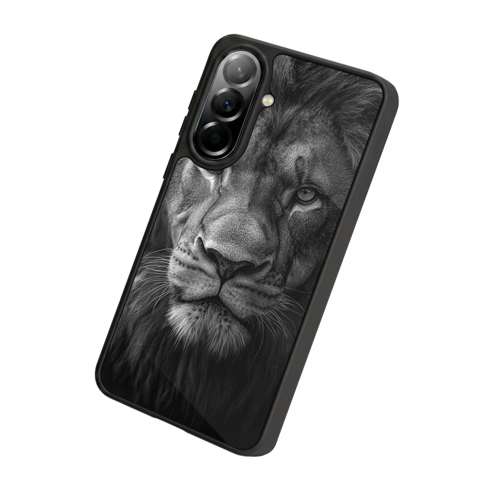 Samsung Galaxy A37 Uyumlu Aslan Tasarımlı Glossy Premium Kılıf