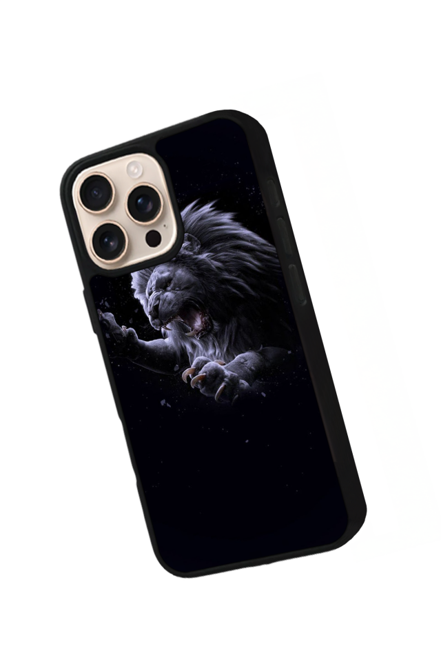 iPhone 14 Pro Uyumlu Aslan Tasarımlı Glossy Premium Kılıf