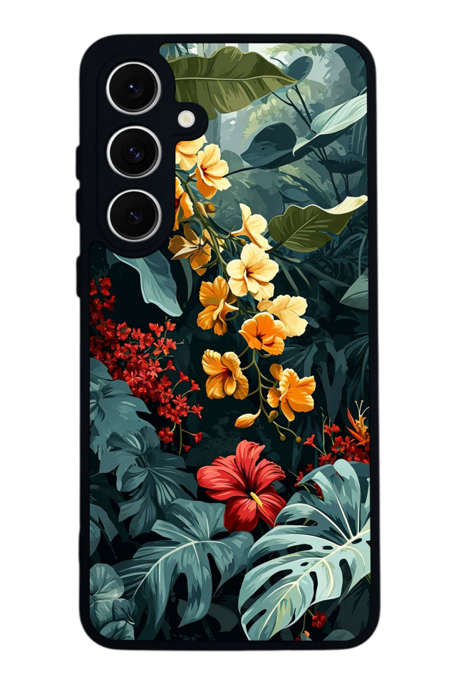 Samsung Galaxy S24 FE Uyumlu Botanik Tasarımlı Glossy Premium Kılıf