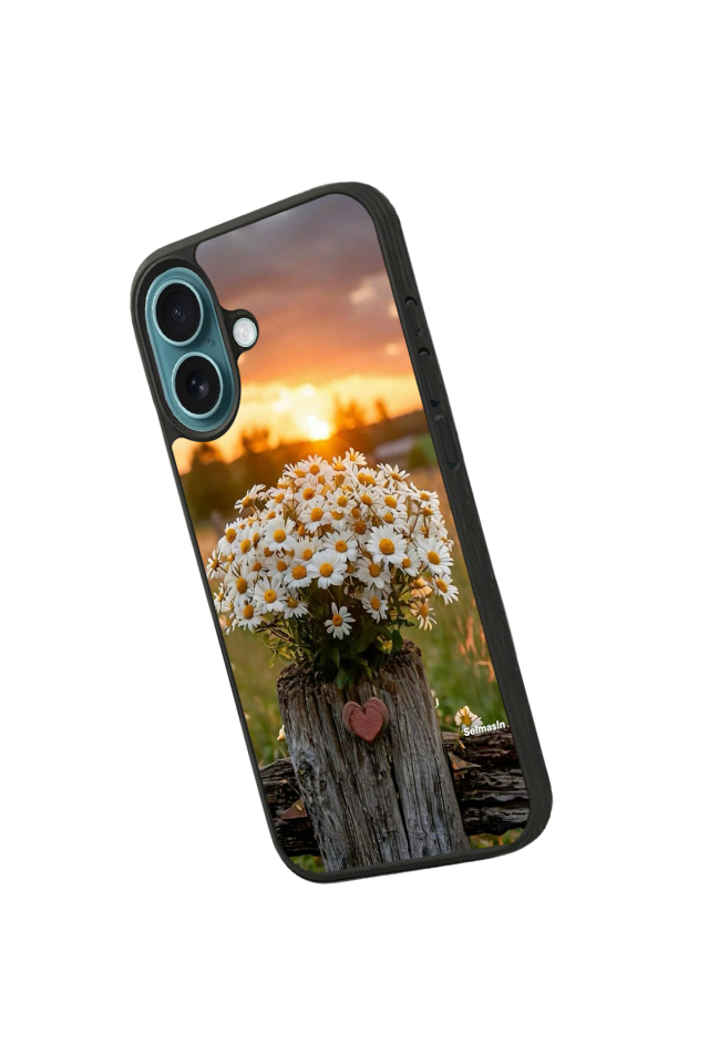iPhone 16 Uyumlu Cicek Tasarımlı Glossy Premium Kılıf