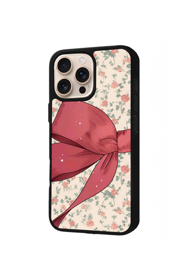 iPhone 16 Pro Max Uyumlu Kurdele Tasarımlı Glossy Premium Kılıf