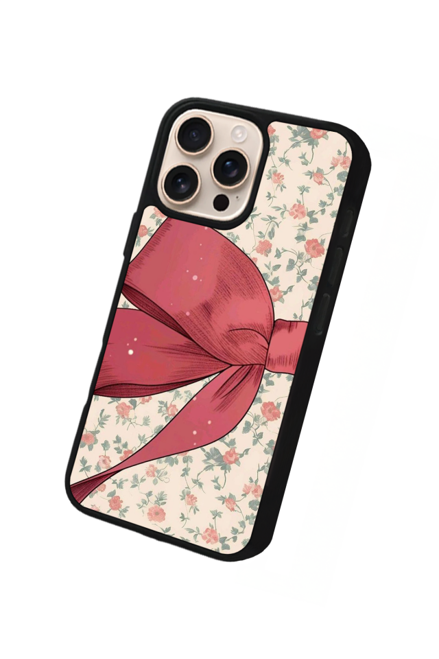 iPhone 16 Pro Max Uyumlu Kurdele Tasarımlı Glossy Premium Kılıf