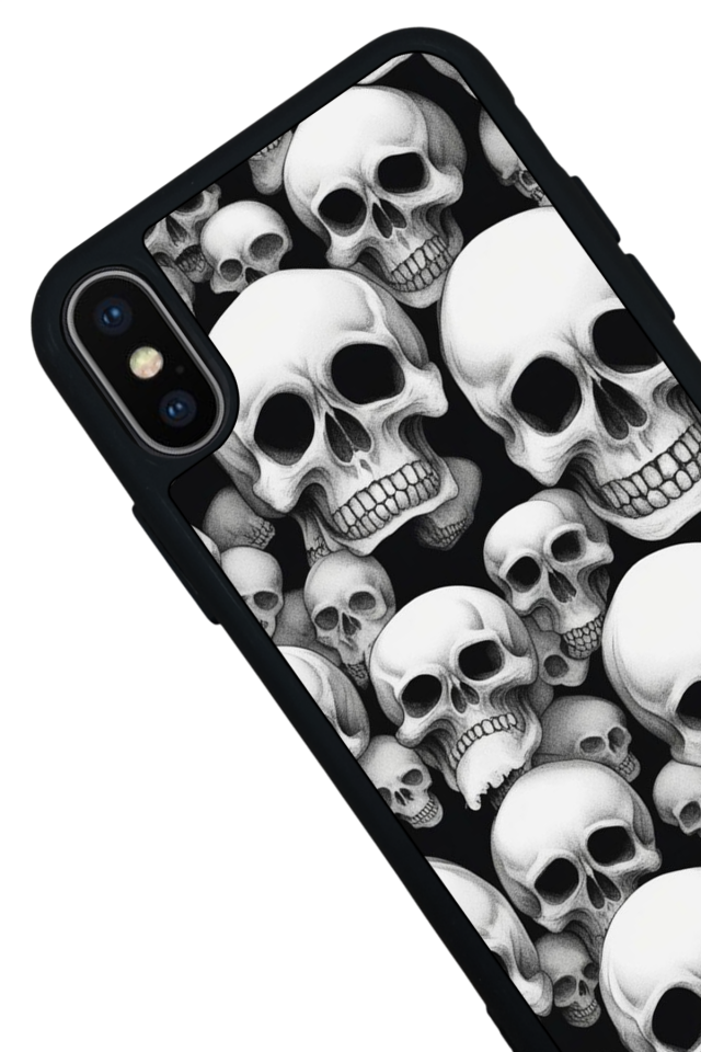 iPhone X/ XS Uyumlu KuruKafa Tasarımlı Glossy Premium Kılıf