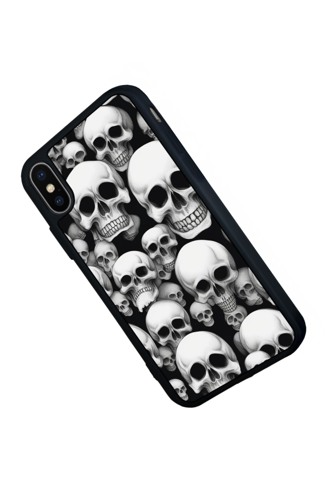 iPhone X/ XS Uyumlu KuruKafa Tasarımlı Glossy Premium Kılıf