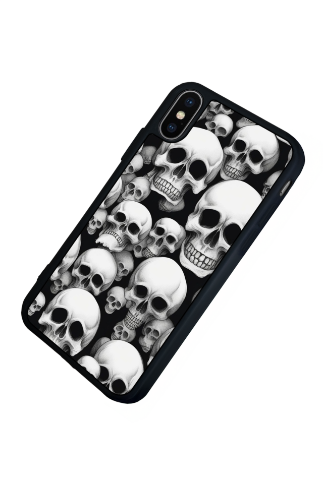 iPhone X/ XS Uyumlu KuruKafa Tasarımlı Glossy Premium Kılıf