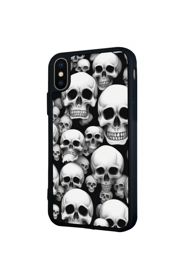 iPhone X/ XS Uyumlu KuruKafa Tasarımlı Glossy Premium Kılıf