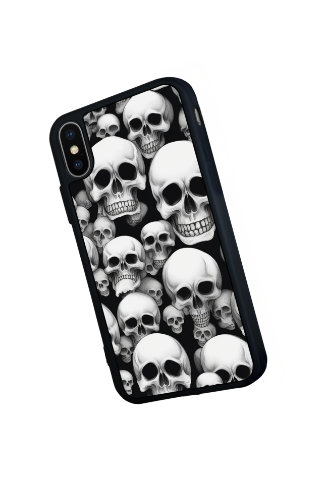 iPhone X/ XS Uyumlu KuruKafa Tasarımlı Glossy Premium Kılıf