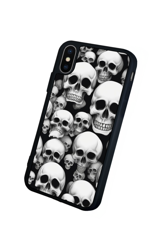 iPhone X/ XS Uyumlu KuruKafa Tasarımlı Glossy Premium Kılıf