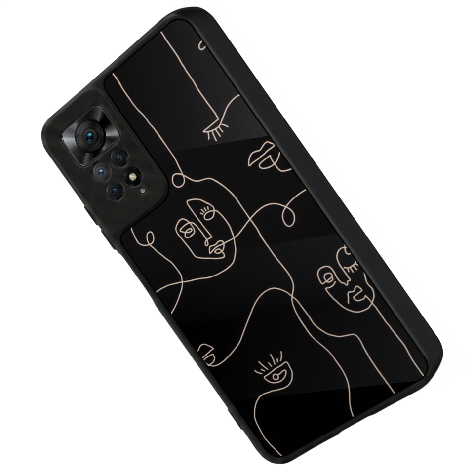 Xiaomi Redmi Note 12 Pro Uyumlu Line Art Tasarımlı Glossy Premium Kılıf