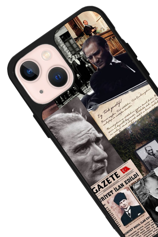 iPhone 13 Mini Uyumlu Mustafa Kemal Ataturk Tasarımlı Glossy Premium Kılıf