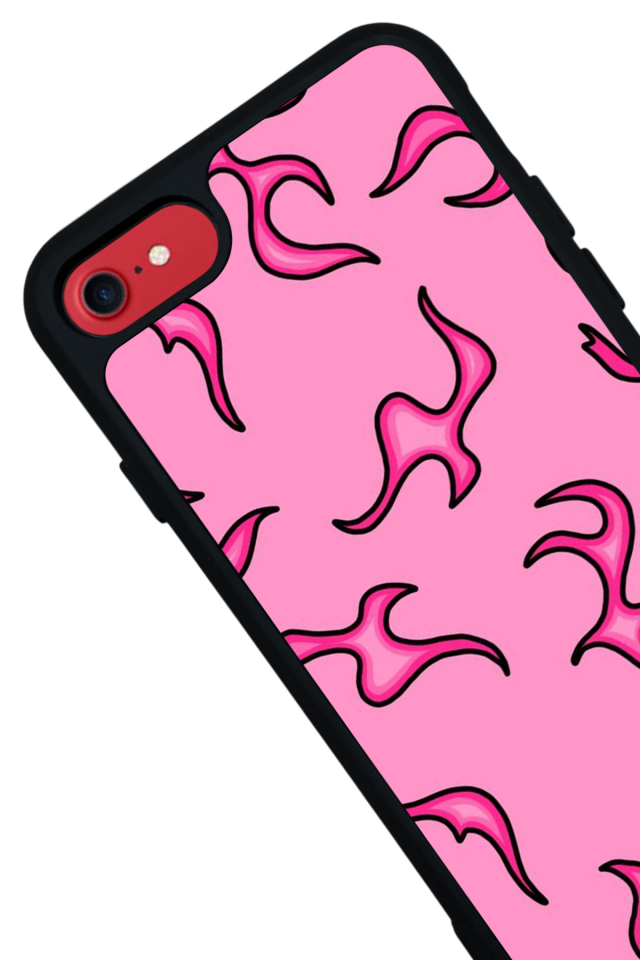 iPhone 7 Uyumlu Retro Flame Patterns Tasarımlı Glossy Premium Kılıf