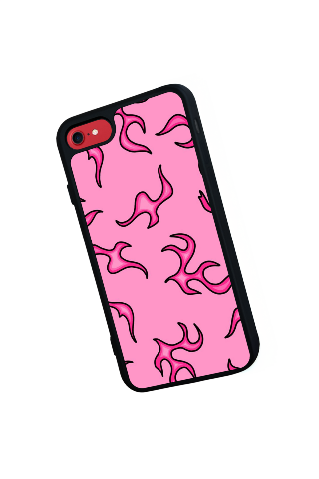 iPhone 7 Uyumlu Retro Flame Patterns Tasarımlı Glossy Premium Kılıf