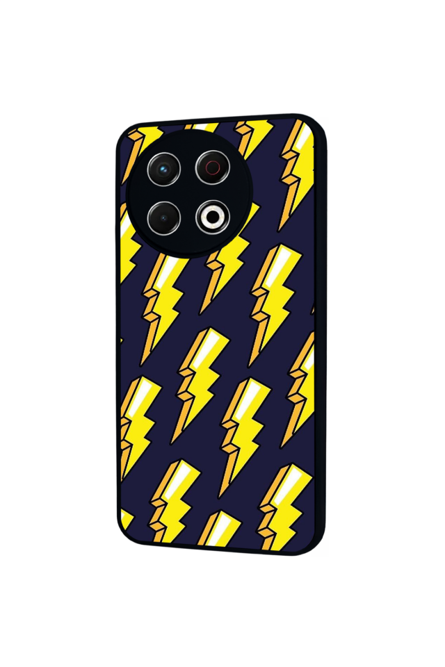 Tecno Spark 30 Pro Uyumlu Simsek Tasarımlı Glossy Premium Kılıf