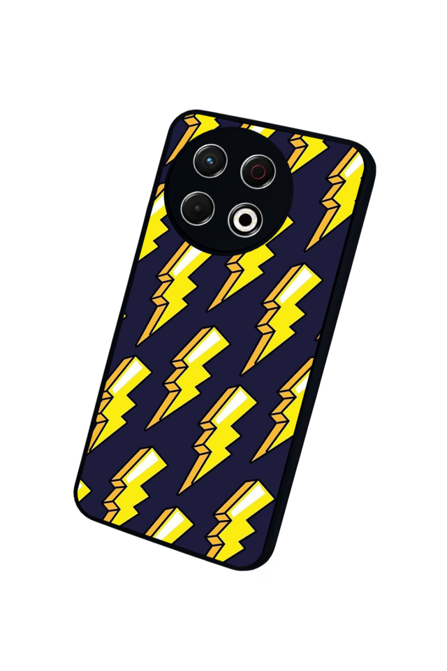 Tecno Spark 30 Pro Uyumlu Simsek Tasarımlı Glossy Premium Kılıf