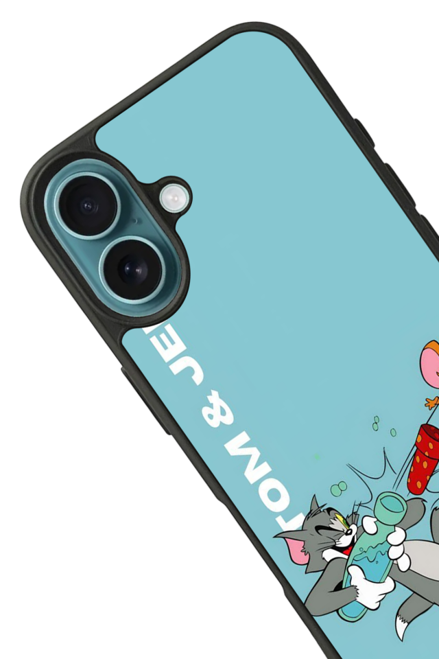 iPhone 16 Plus Uyumlu Tom And Jerry Tasarımlı Glossy Premium Kılıf