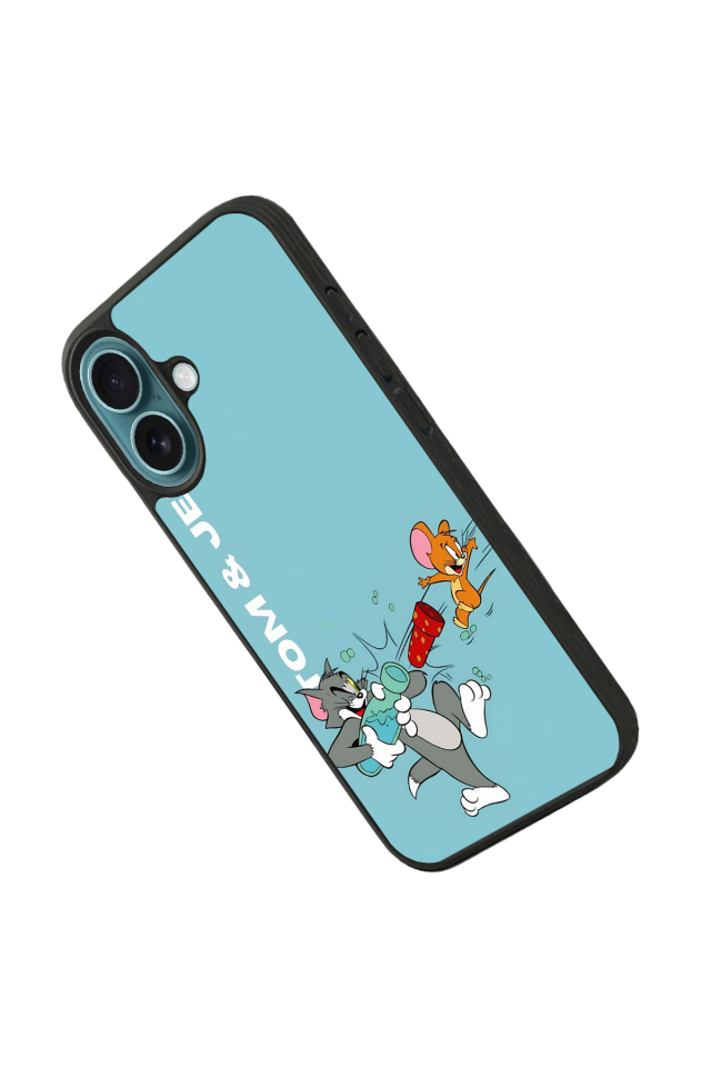 iPhone 16 Plus Uyumlu Tom And Jerry Tasarımlı Glossy Premium Kılıf