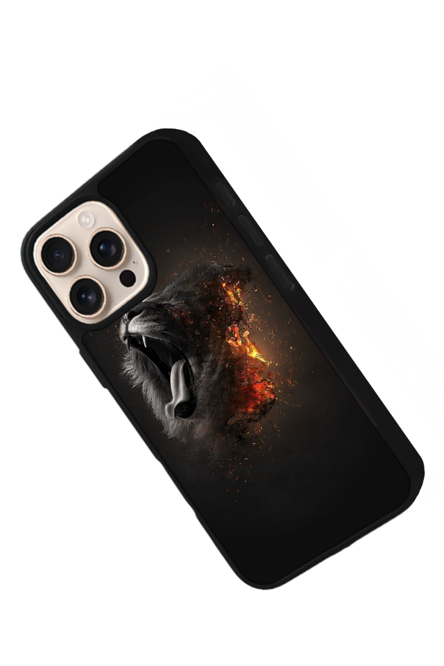 iPhone 14 Pro Uyumlu Aslan Tasarımlı Glossy Premium Kılıf