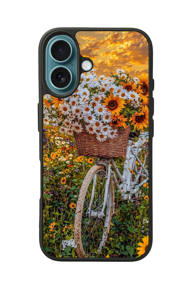 iPhone 16 Uyumlu Cicek Tasarımlı Glossy Premium Kılıf