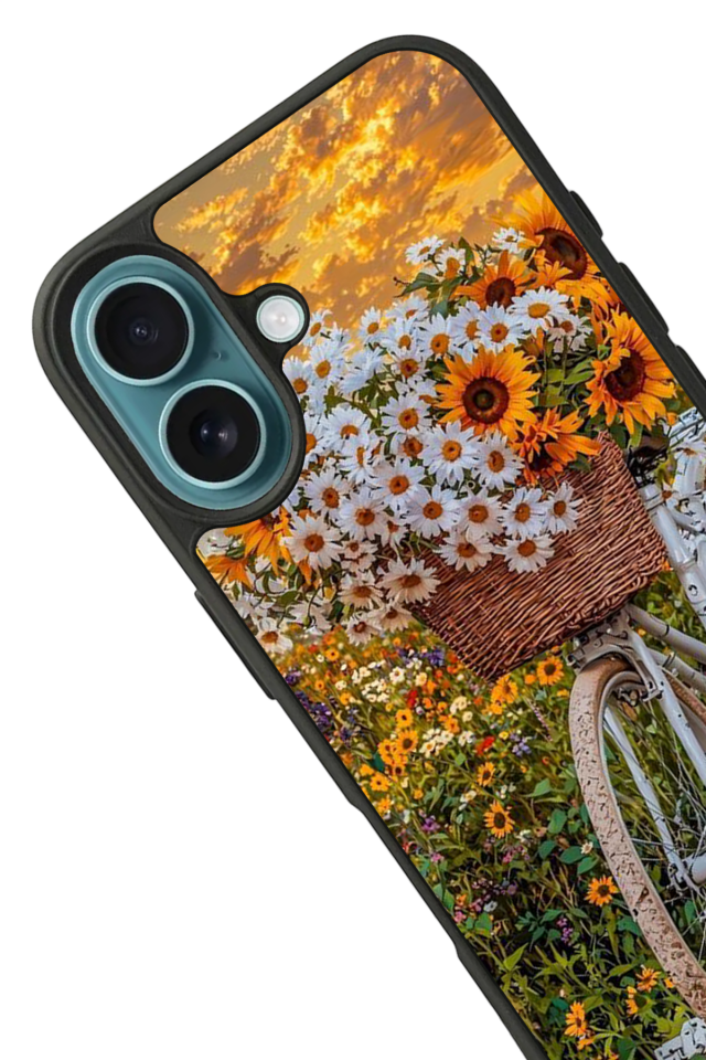 iPhone 16 Uyumlu Cicek Tasarımlı Glossy Premium Kılıf