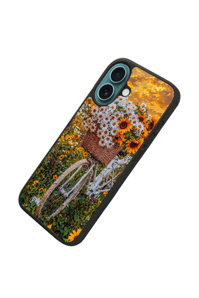 iPhone 16 Uyumlu Cicek Tasarımlı Glossy Premium Kılıf