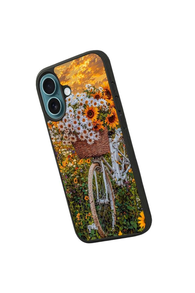 iPhone 16 Uyumlu Cicek Tasarımlı Glossy Premium Kılıf