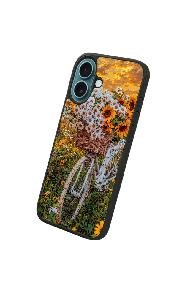 iPhone 16 Uyumlu Cicek Tasarımlı Glossy Premium Kılıf