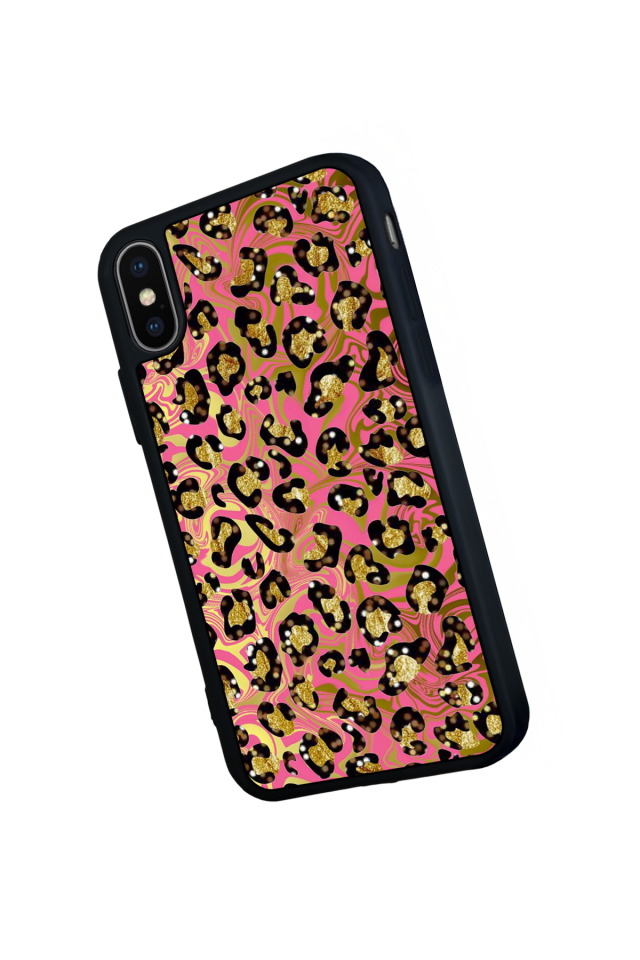 iPhone X/ XS Uyumlu Hologram Leopar Tasarımlı Glossy Premium Kılıf