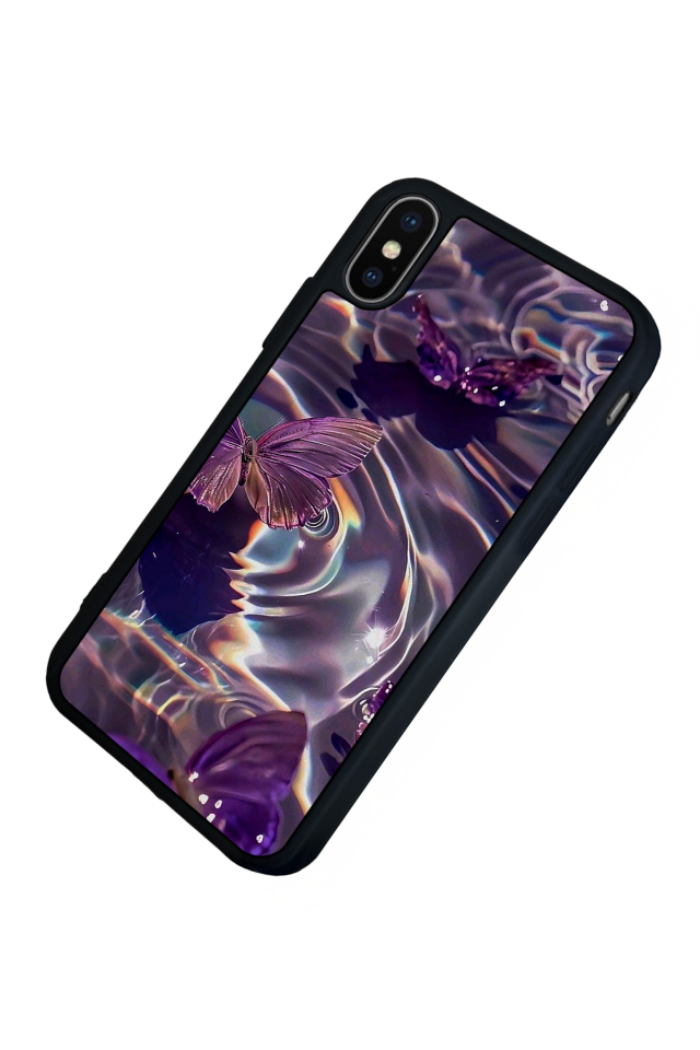 iPhone XS Max Uyumlu Kelebek Tasarımlı Glossy Premium Kılıf