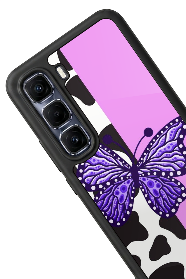 Infinix Hot 60 Pro Plus Uyumlu Kelebek Tasarımlı Glossy Premium Kılıf