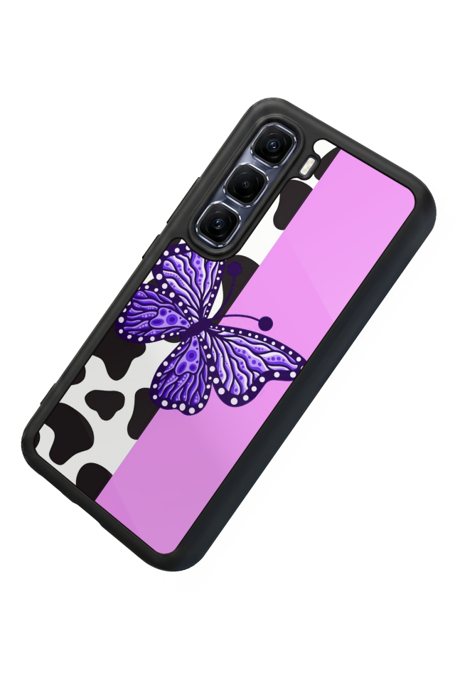 Infinix Hot 60 Pro Plus Uyumlu Kelebek Tasarımlı Glossy Premium Kılıf