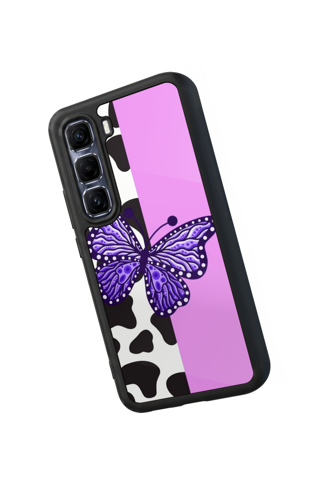 Infinix Hot 60 Pro Plus Uyumlu Kelebek Tasarımlı Glossy Premium Kılıf