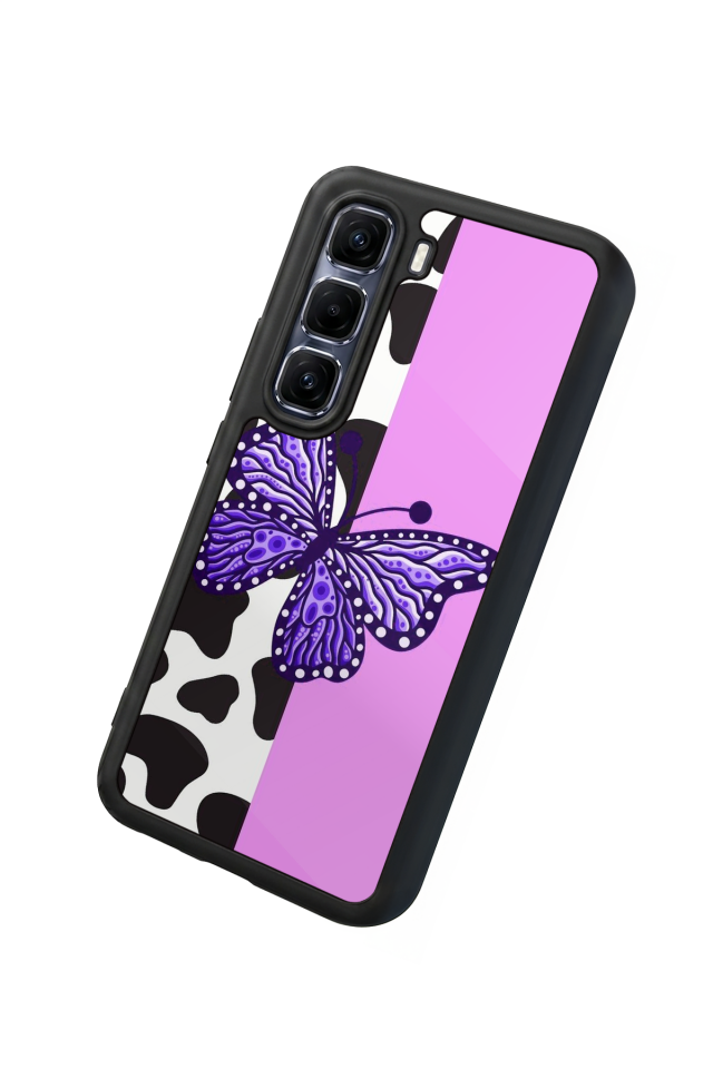 Infinix Hot 60 Pro Plus Uyumlu Kelebek Tasarımlı Glossy Premium Kılıf