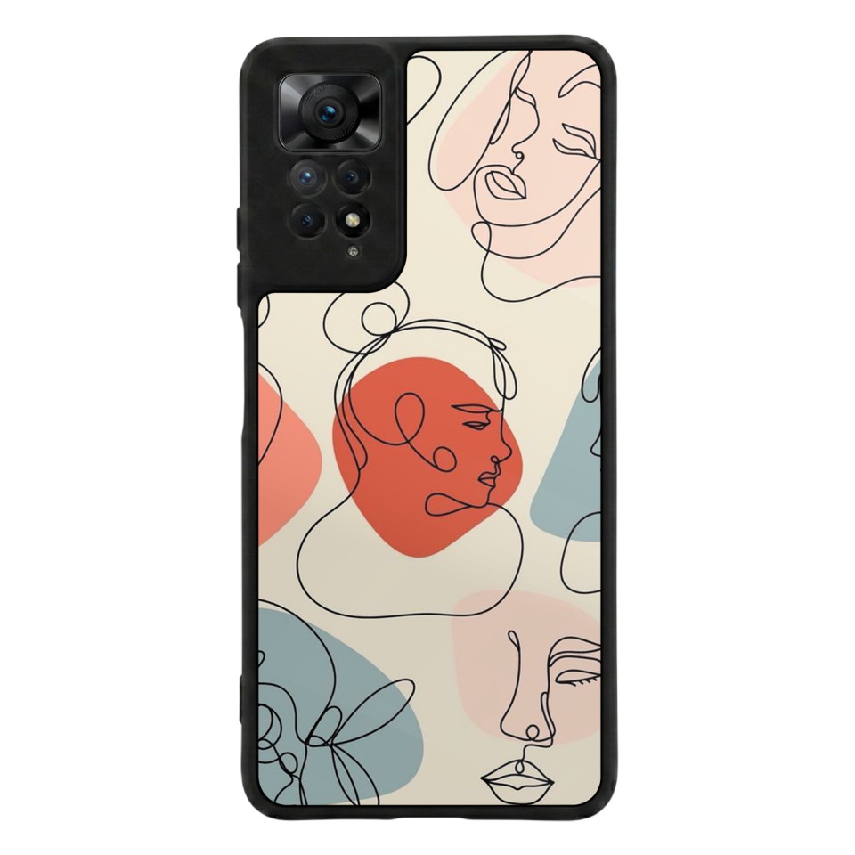 Xiaomi Redmi Note 12 Pro Uyumlu Line Art Tasarımlı Glossy Premium Kılıf
