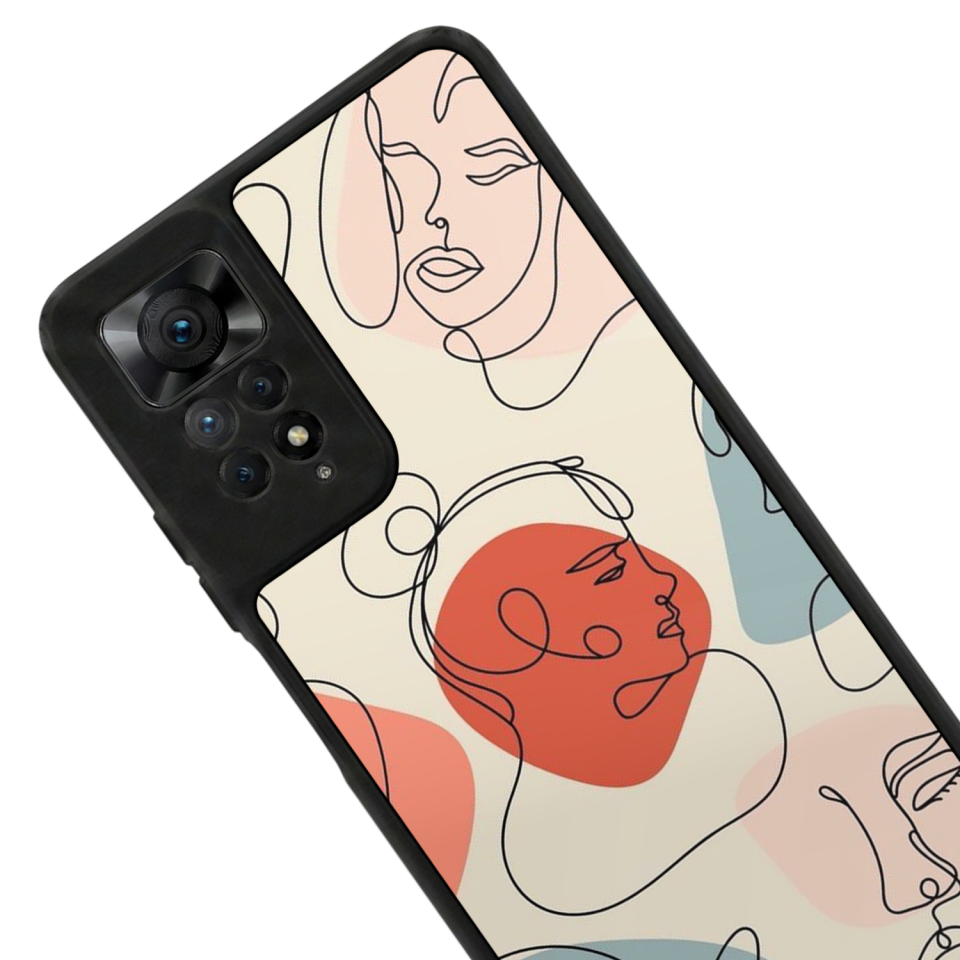 Xiaomi Redmi Note 12 Pro Uyumlu Line Art Tasarımlı Glossy Premium Kılıf