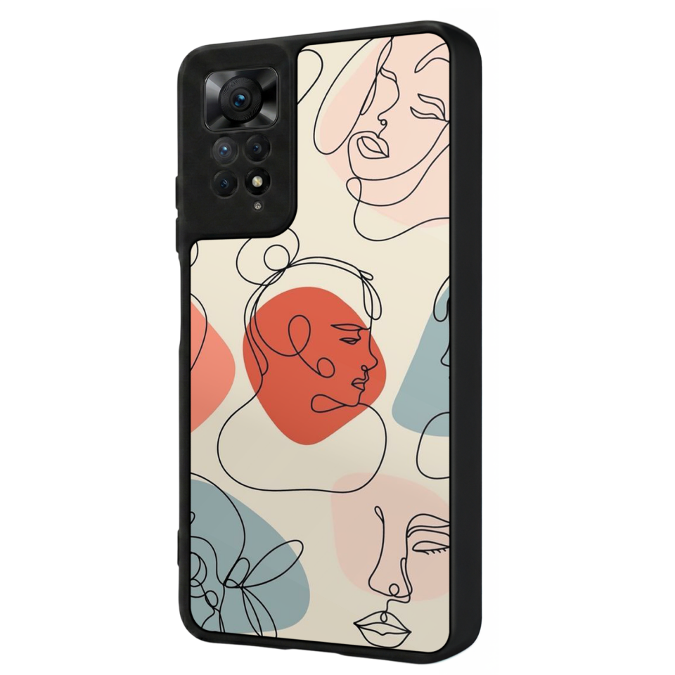 Xiaomi Redmi Note 12 Pro Uyumlu Line Art Tasarımlı Glossy Premium Kılıf