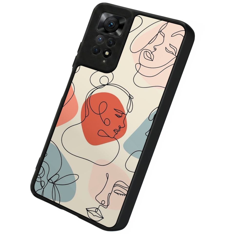 Xiaomi Redmi Note 12 Pro Uyumlu Line Art Tasarımlı Glossy Premium Kılıf