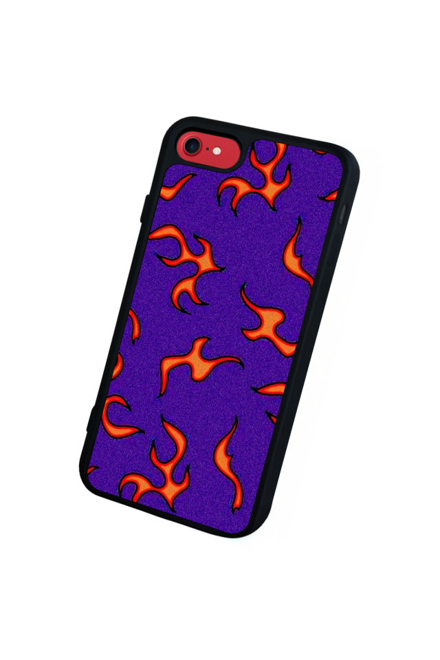 iPhone 7 Uyumlu Retro Flame Patterns Tasarımlı Glossy Premium Kılıf