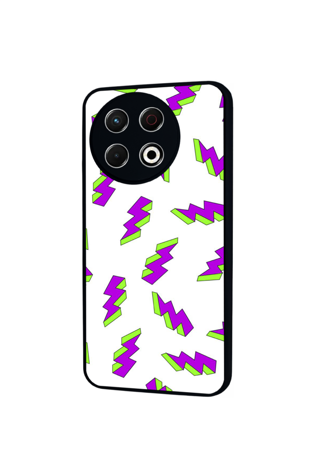 Tecno Spark 30 Pro Uyumlu Simsek Tasarımlı Glossy Premium Kılıf