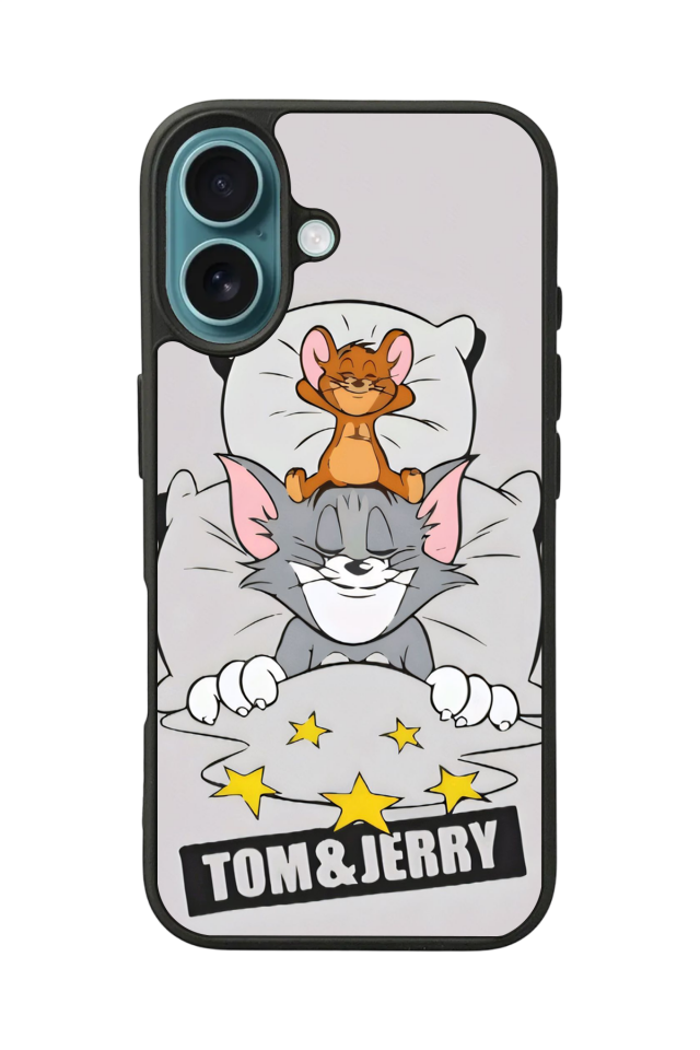 iPhone 16 Plus Uyumlu Tom And Jerry Tasarımlı Glossy Premium Kılıf