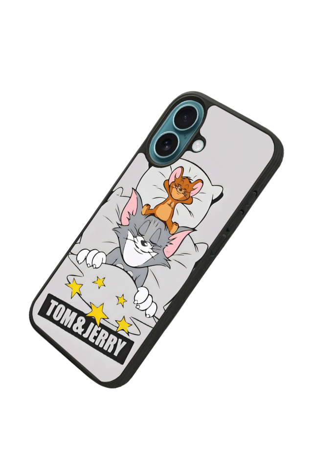 iPhone 16 Plus Uyumlu Tom And Jerry Tasarımlı Glossy Premium Kılıf