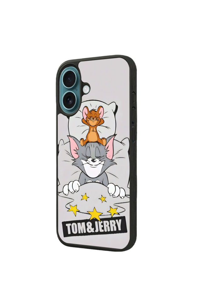 iPhone 16 Plus Uyumlu Tom And Jerry Tasarımlı Glossy Premium Kılıf