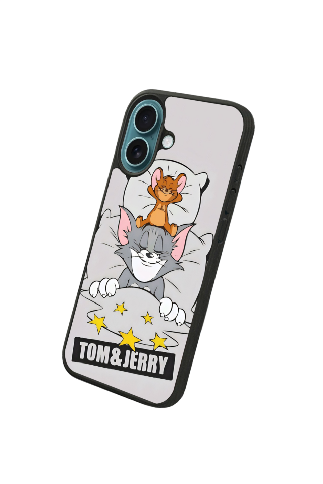 iPhone 16 Plus Uyumlu Tom And Jerry Tasarımlı Glossy Premium Kılıf