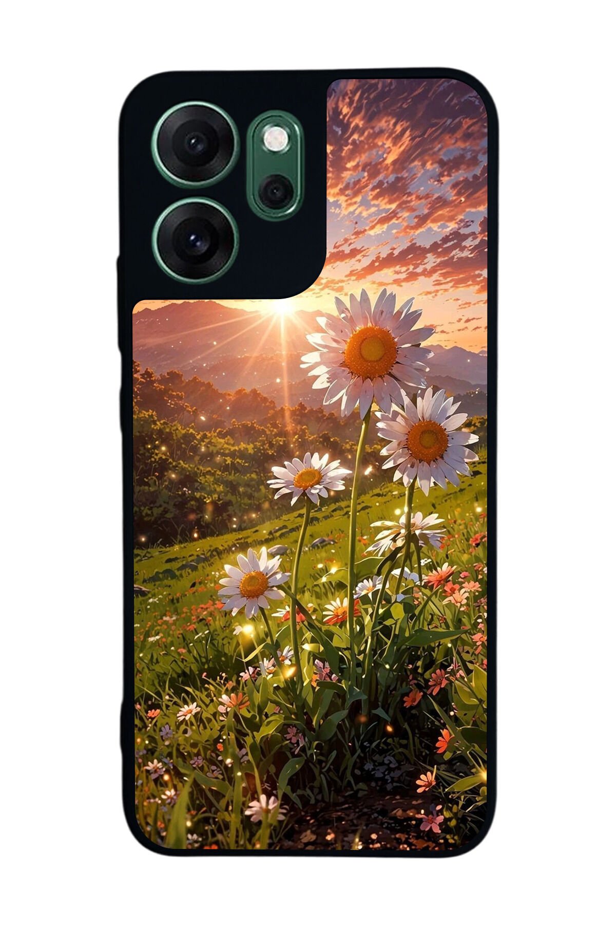 Oppo Reno 14F Uyumlu Cicek Tasarımlı Glossy Premium Kılıf