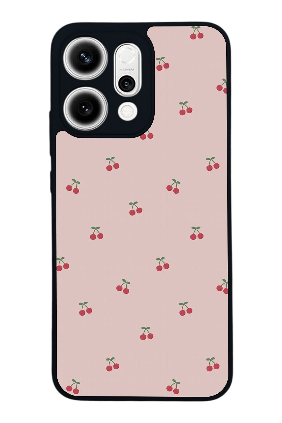 Oppo Reno 14 Uyumlu Kiraz Tasarımlı Glossy Premium Kılıf