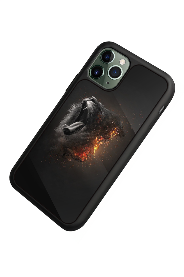 iPhone 11 Pro Max Uyumlu Aslan Tasarımlı Glossy Premium Kılıf