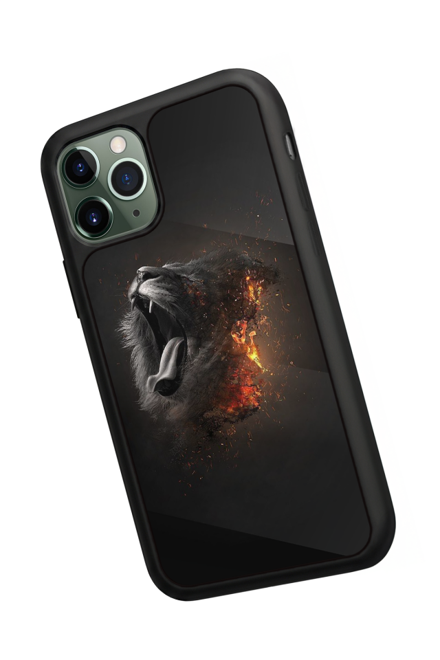 iPhone 11 Pro Max Uyumlu Aslan Tasarımlı Glossy Premium Kılıf