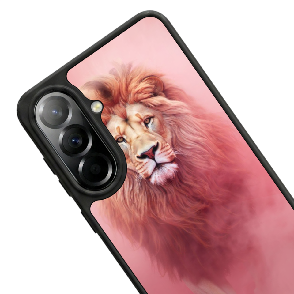 Samsung Galaxy A37 Uyumlu Aslan Tasarımlı Glossy Premium Kılıf