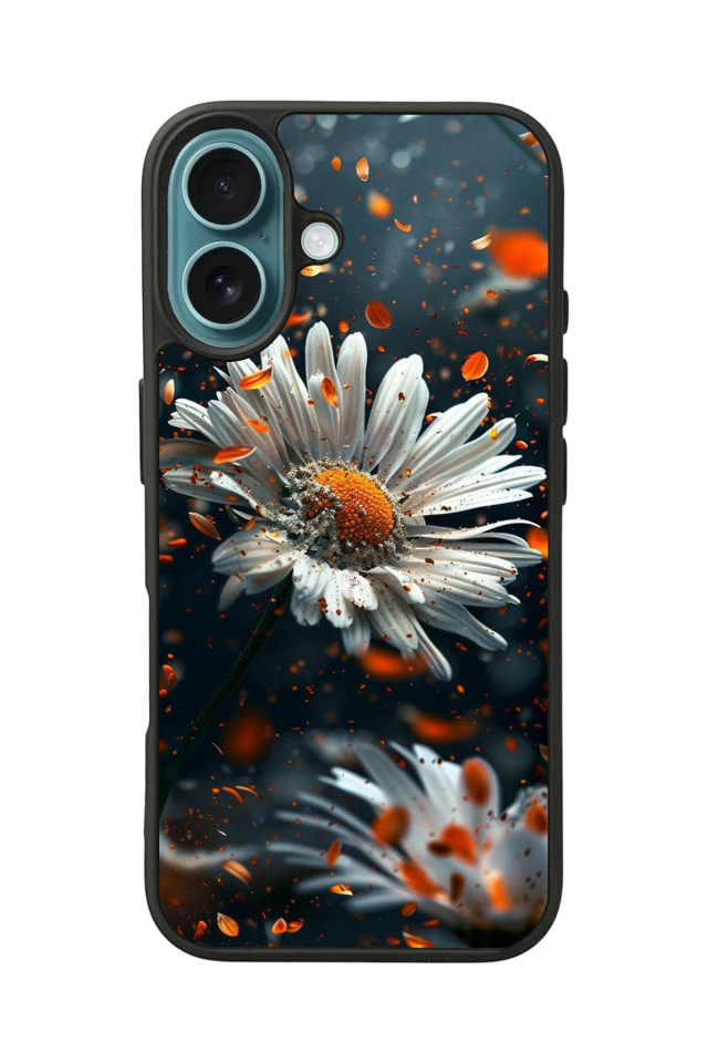 iPhone 16 Uyumlu Cicek Tasarımlı Glossy Premium Kılıf