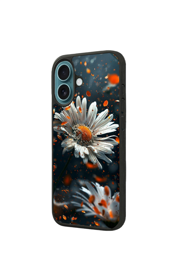 iPhone 16 Uyumlu Cicek Tasarımlı Glossy Premium Kılıf